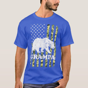 Grampa Bear Camping Wandern Camouflage USA T-Shirt