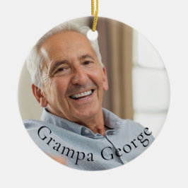 Grampa einfaches, stylisches Keepake-Foto Keramik Ornament