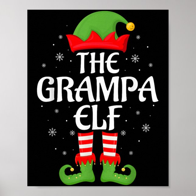 Grampa Elf Xmas Familie Matching Elf Squad Christm Poster (Vorne)