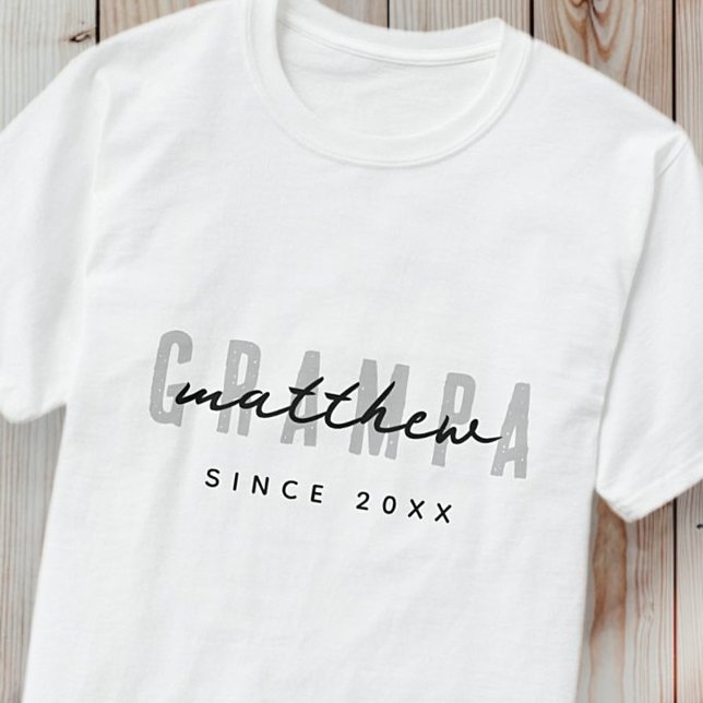 Grampa Moderne Elegante Einfache Vater's Day T-Shirt (Von Creator hochgeladen)