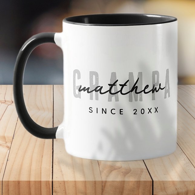 Grampa Moderne Elegante Einfache Vater's Day Tasse (Von Creator hochgeladen)