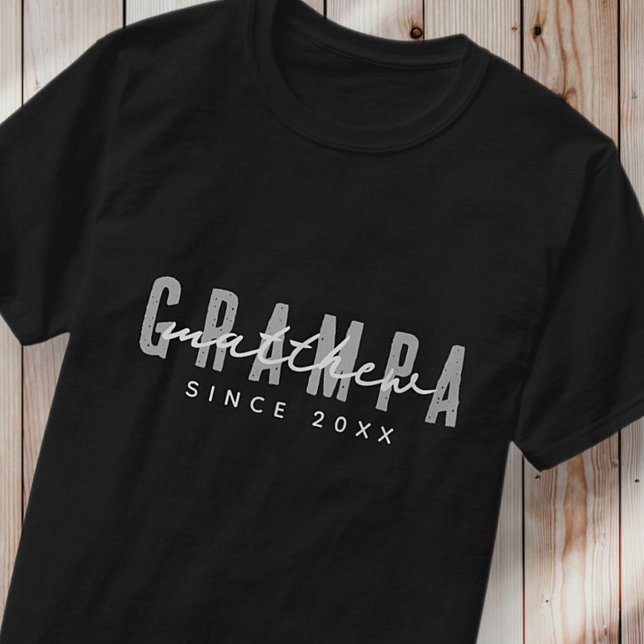 Grampa Seit 20XX Moderne Elegant Einfach T-Shirt (Von Creator hochgeladen)
