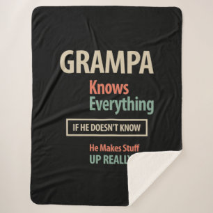 Grampa weiß alles Großvatergeschenk Sherpadecke