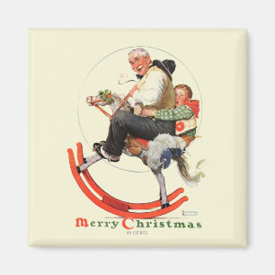 Gramps auf Schaukelpferd Magnet