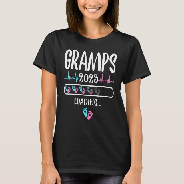 Gramps Loading 2023 Funny Pregnancy Ankündigung T-Shirt (Vorderseite)