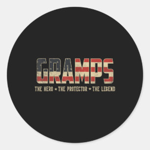 Gramps Protector Hero Legend Usa Flag Gramps Fathe Runder Aufkleber