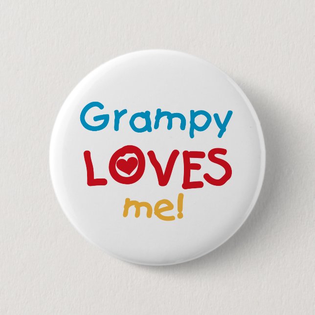 Grampy Lieben T - Shirt und Geschenke Button (Vorderseite)