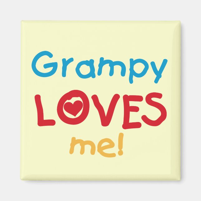 Grampy Lieben T - Shirt und Geschenke Magnet (Vorne)