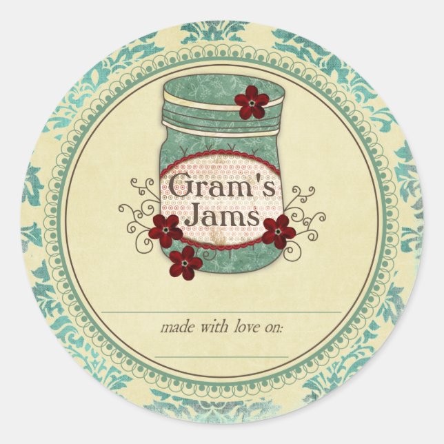 Gram's Marmelade hält Sticker fest (Vorderseite)