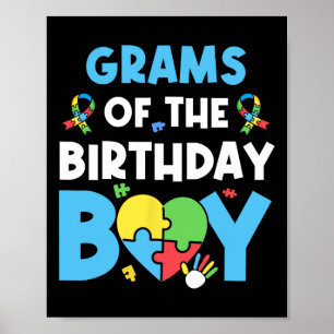 Grams of the Birthday Boy Autismus Awareness Puzzl Poster