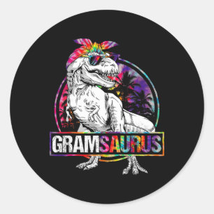 Gramsaurus Dinosaur Gram Saurus Familie passendes  Runder Aufkleber