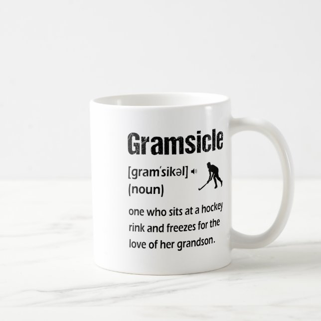 Gramsicle Funny Ice Hockey Grandma Sicle Definitio Kaffeetasse (Rechts)