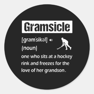 Gramsicle Ice Hockey OORAMA Sicle Definition Runder Aufkleber