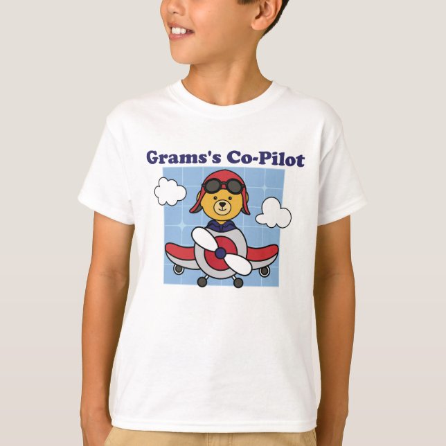 Grams's Little Co-Pilot - Niedliches Flugzeug T-Shirt (Vorderseite)
