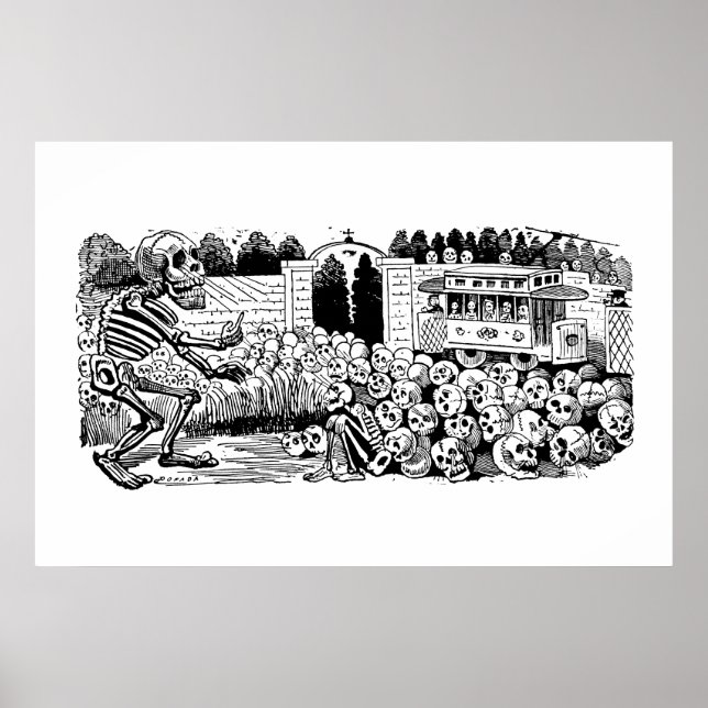 Gran Calavera Eléctrica von José Guadalupe Posada Poster (Vorne)