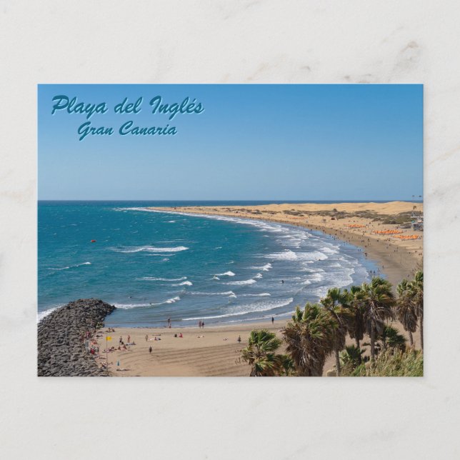 Gran Canaria Beach Scene Postcard Postkarte (Vorderseite)