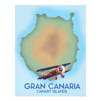 Gran Canaria Kanarische Insel, Reise Poster Kunst.