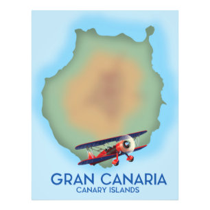 Gran Canaria Kanarische Insel, Reise Poster Kunst.