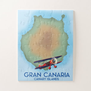 Gran Canaria Kanarische Insel, Reise Poster Kunst. Puzzle