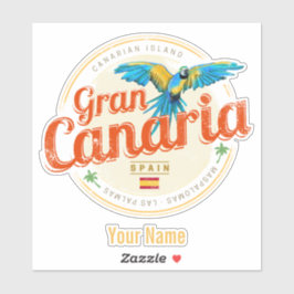 Gran Canaria Parrot Kanarische Inseln Spanien Vint Aufkleber