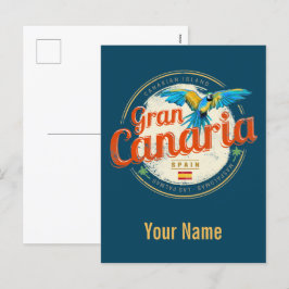 Gran Canaria Parrot Kanarische Inseln Spanien Vint Feiertagspostkarte