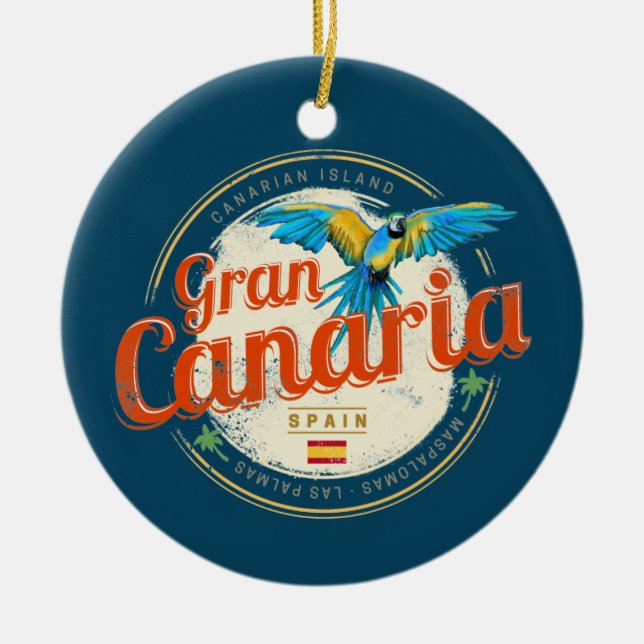Gran Canaria Parrot Kanarische Inseln Spanien Vint Keramik Ornament (Vorne)