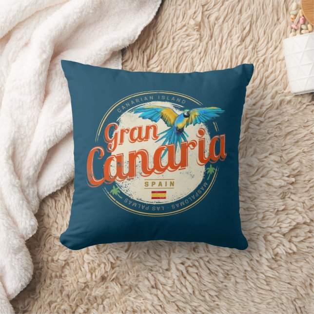Gran Canaria Parrot Kanarische Inseln Spanien Vint Kissen (Decke)