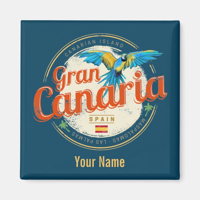 Gran Canaria Parrot Kanarische Inseln Spanien Vint Magnet (Vorne)