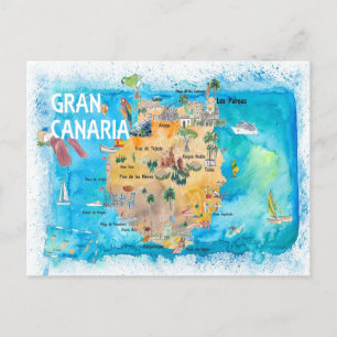 Gran Canaria Spanien Illustrierte Karte
