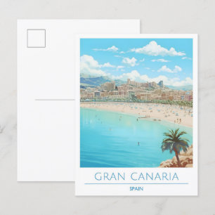 Gran Canaria Spanien Vintage Reise Postkarte