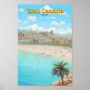Gran Canaria Spanien Vintage Travel Poster
