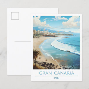 Gran Canaria Spanien Vintage Travel Postkarte