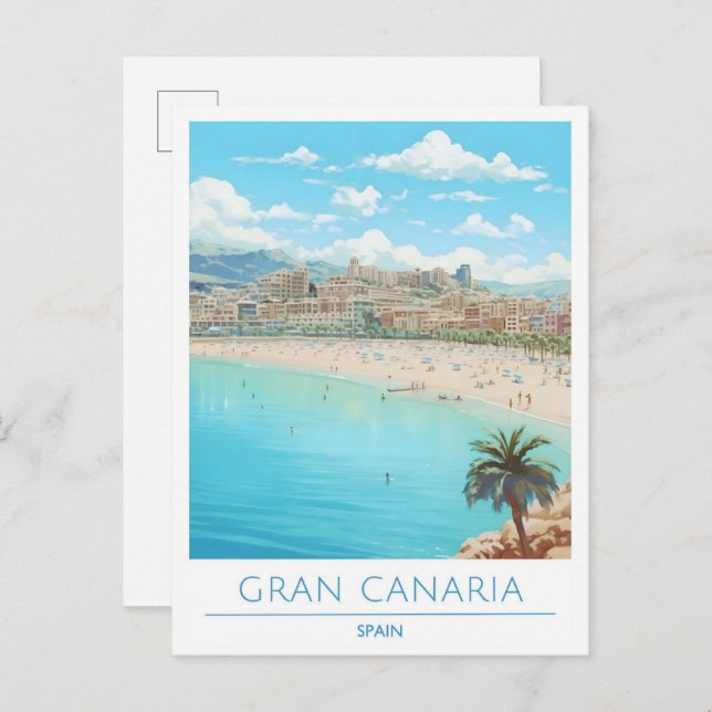 Gran Canaria Spanien Vintage Travel Postkarte (Vorne/Hinten)