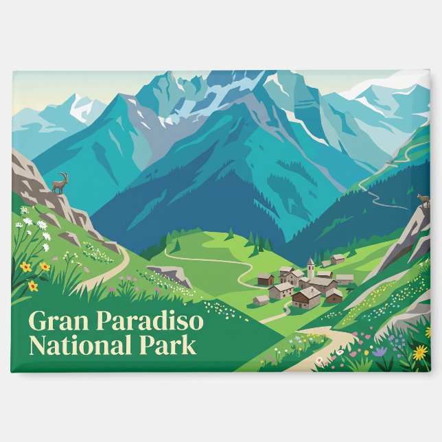 Gran Paradiso Nationalpark Italien Magnet (Vorderseite)