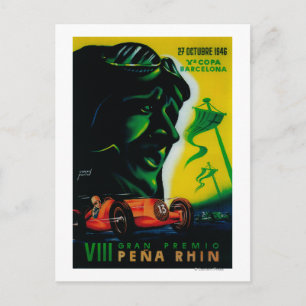 Gran Premio Pena Rhin Vintage Poster Europa Postkarte