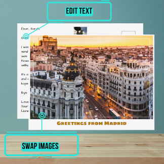 Gran Via Madrid Spanien Moderne Postkarte