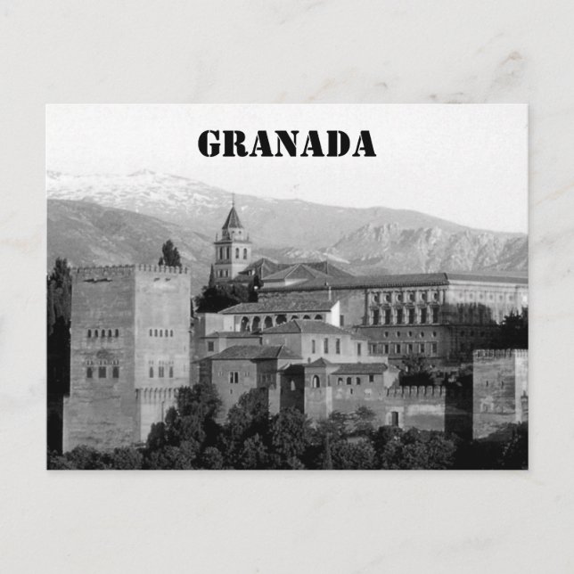 Granada alhambra grau postkarte (Vorderseite)