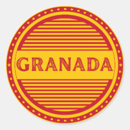 Granada City Pride Emblem – Spanische Identität Runder Aufkleber