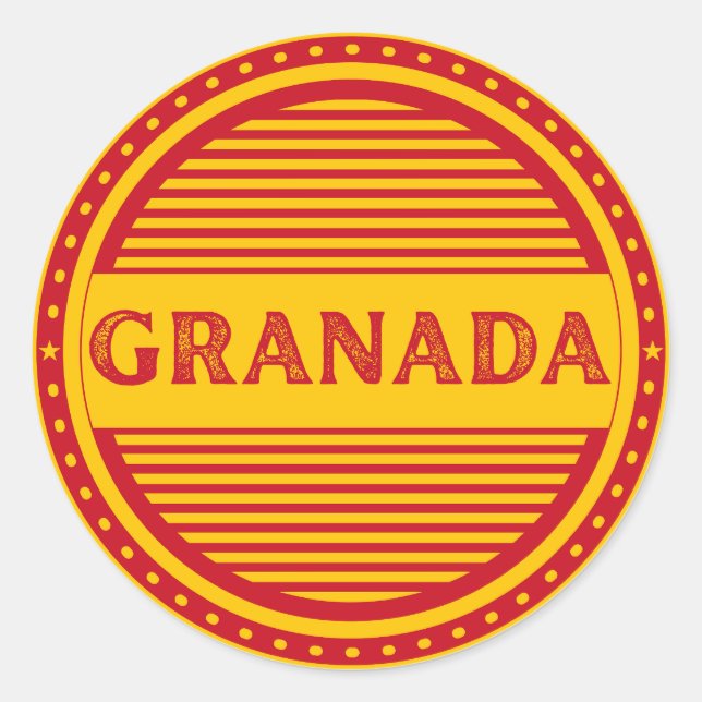 Granada City Pride Emblem – Spanische Identität Runder Aufkleber (Vorderseite)
