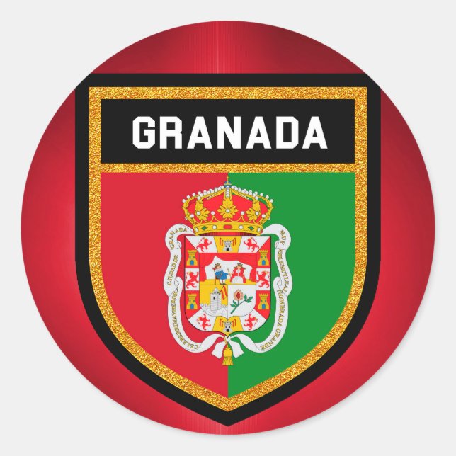 Granada-Flagge Runder Aufkleber (Vorderseite)