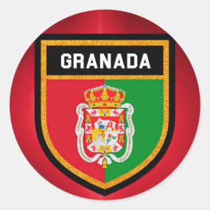 Granada-Flagge Runder Aufkleber