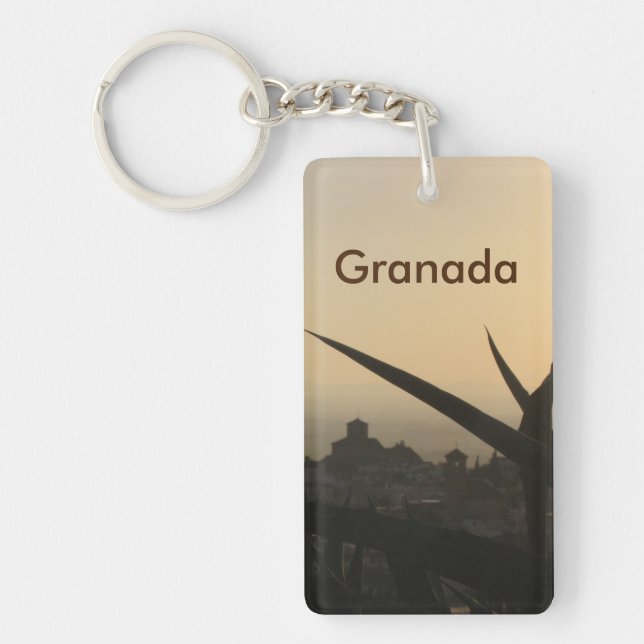 Granada Souvenir Rectangle (beidseitig) Schlüssela Schlüsselanhänger (Vorderseite)