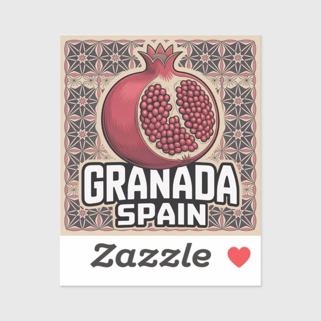 Granada Spain Pomegranate Sticker (Blatt)