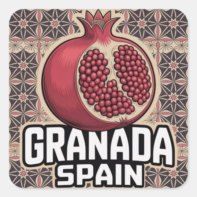 Granada Spain Pomegranate Sticker (Vorderseite)