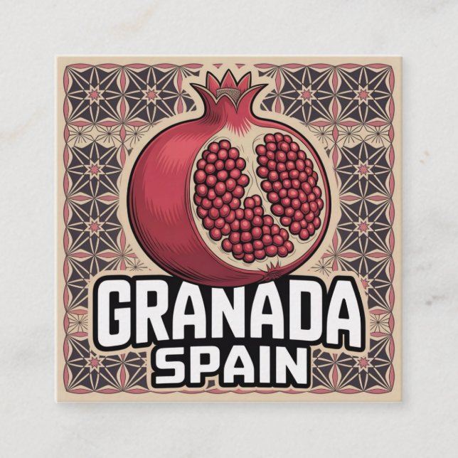 Granada Spain Pomegranate Sticker Begleitkarte (Vorderseite)