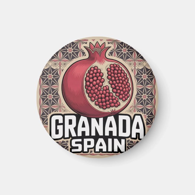 Granada Spain Pomegranate Sticker Magnet (Vorne)