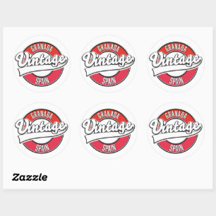 Granada Spain Vintages Logo Runder Aufkleber