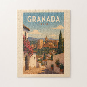 Granada Spanien Alhambra Illustration Reise Kunst Puzzle