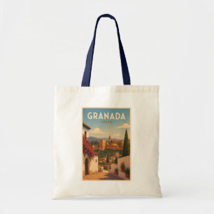 Granada Spanien Alhambra Illustration Reise Kunst Tragetasche