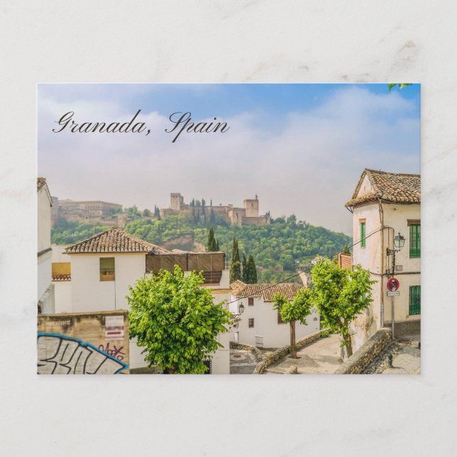 Granada, Spanien Ansicht der historischen Alhambra Postkarte (Vorderseite)